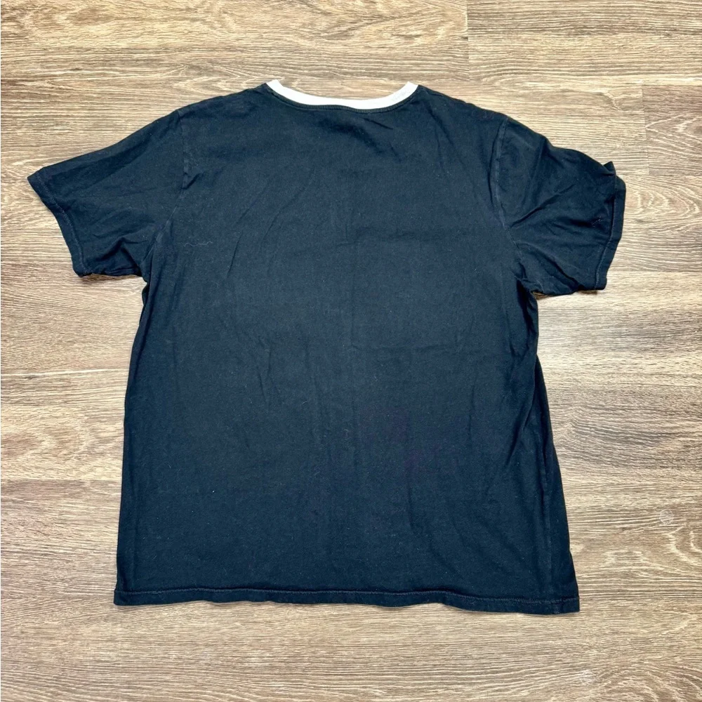 Champion Black Ringer T-Shirt with Gray Collar Logo Tee Size XL - Picture 2 of 3